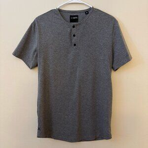 Cuts AO Henley Curve-Hem Heather Grey Sz S